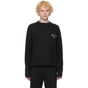 Jil Sander Black Wool and Silk Metal Decoration Sweater size XS(46) BNWT
